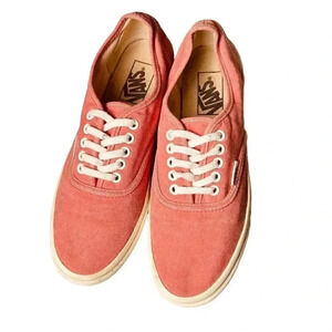 Vans Authentic Unisex Red Canvas Sneakers Women's 7.5 Lace-Up Skate
